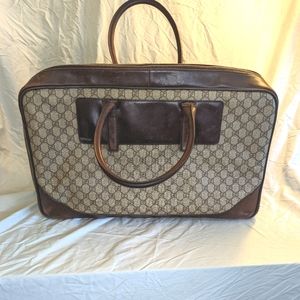 Vintage Gucci Large Monogram GG Supreme Suitcase Luggage Bag